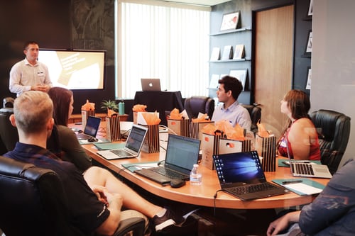 work meeting around a large table