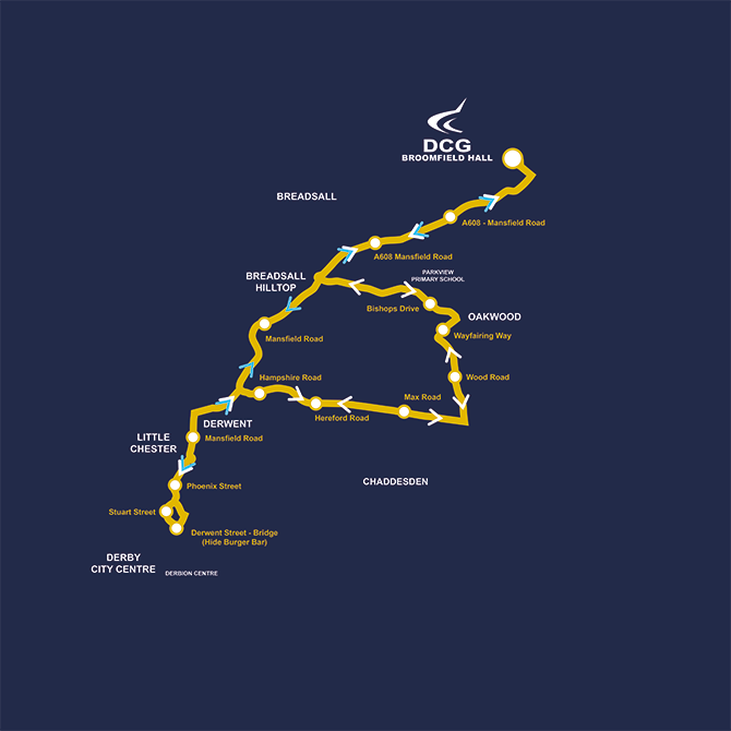 DCG Bus service 2 map