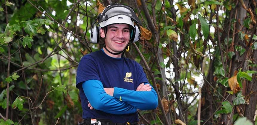 Douglas Porter stood in front of a tree