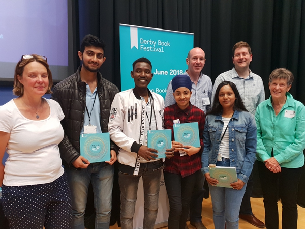 Students at the Derby Book Festival at the Joseph Wright Centre