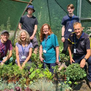 Horticulture students in their garden