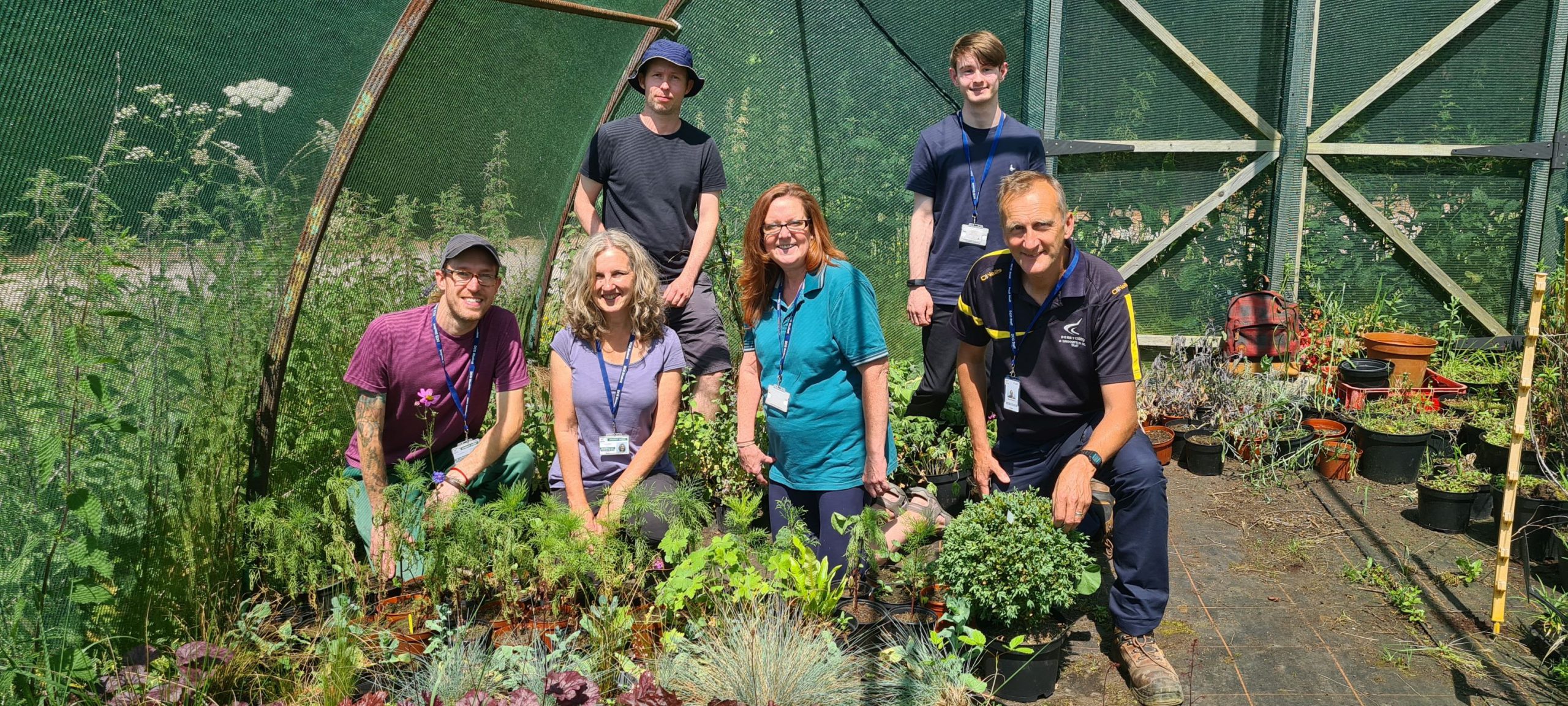 Horticulture students in their garden