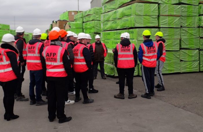Construction students visiting Howarth Timber