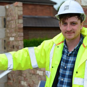 Jamie Wasley on a building site