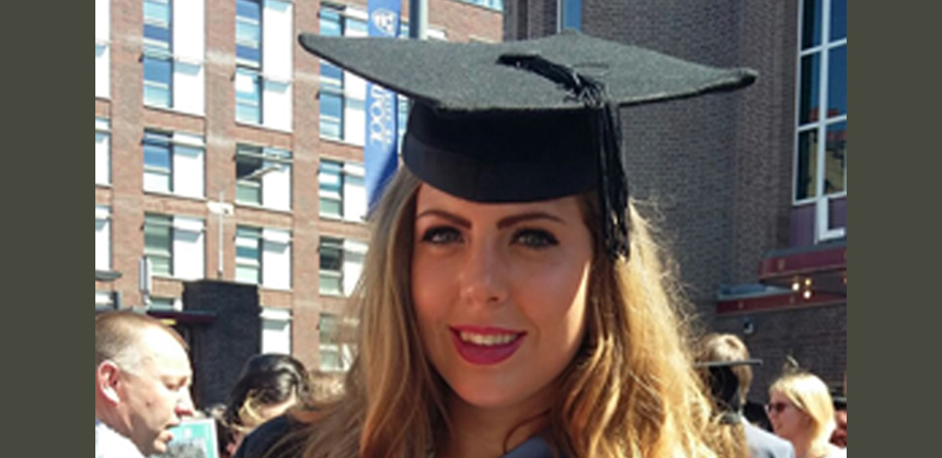 Lauren Bamford at her graduation ceremony