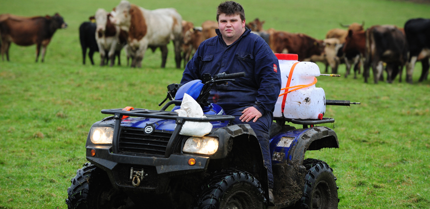 Tom Longdon sat on a buggy