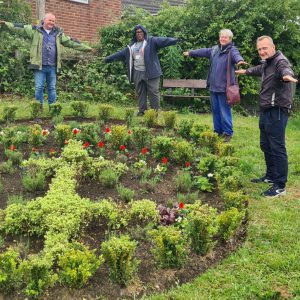 Horticulture students stand by their project