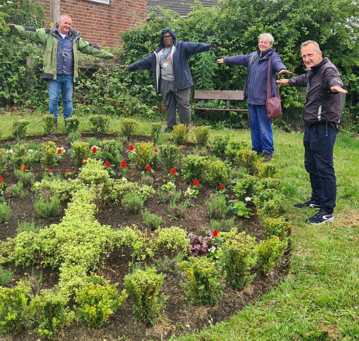 Horticulture students stand by their project