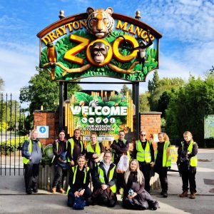 Animal Management students at Drayton Manor Zoo.