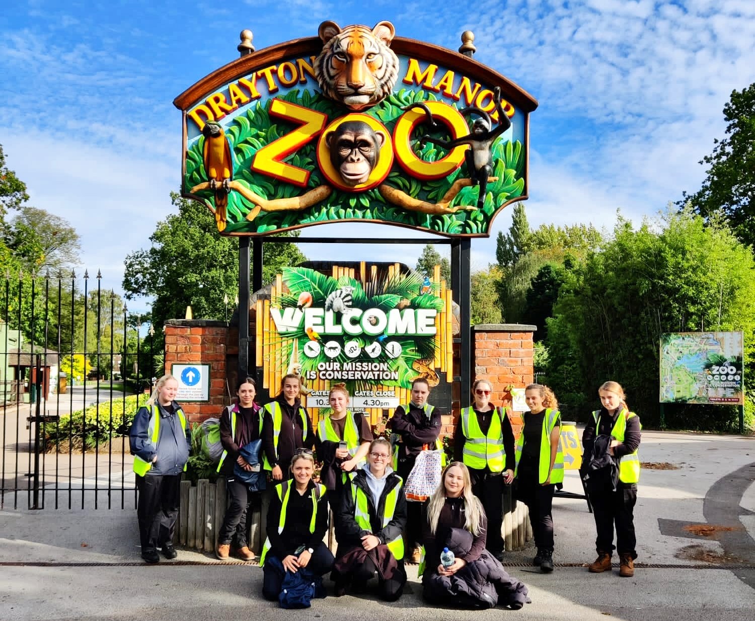 Animal Management students at Drayton Manor Zoo.