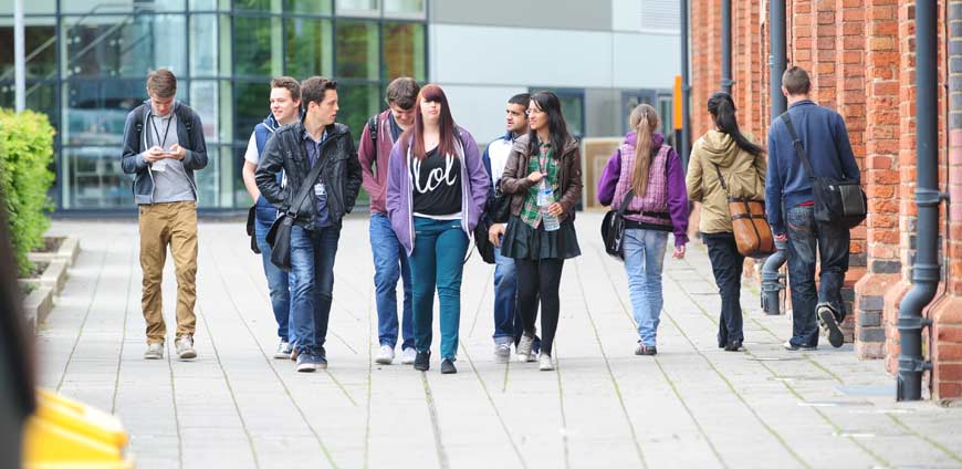 Students walking