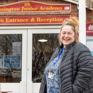 Suzanne Draper stood in front of Kensington Junior Academy