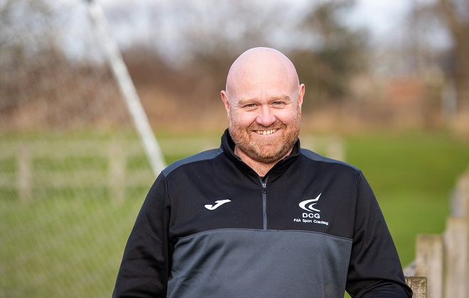 Kevin Bunting wearing his Derby College Sports uniform at Broomfield Hall.