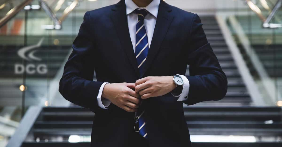 Close up of Man in blue suit