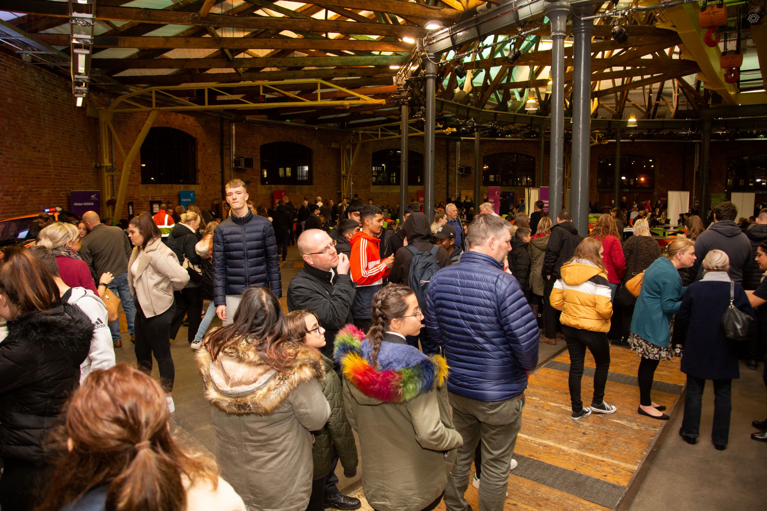 People attending an event at the Roundhouse.