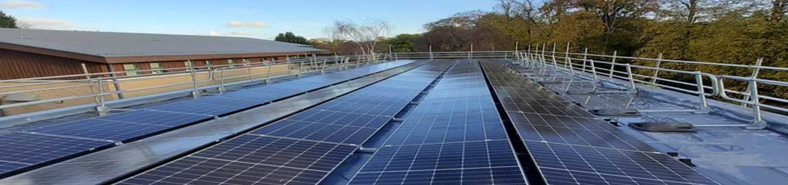 Solar panels on college roof