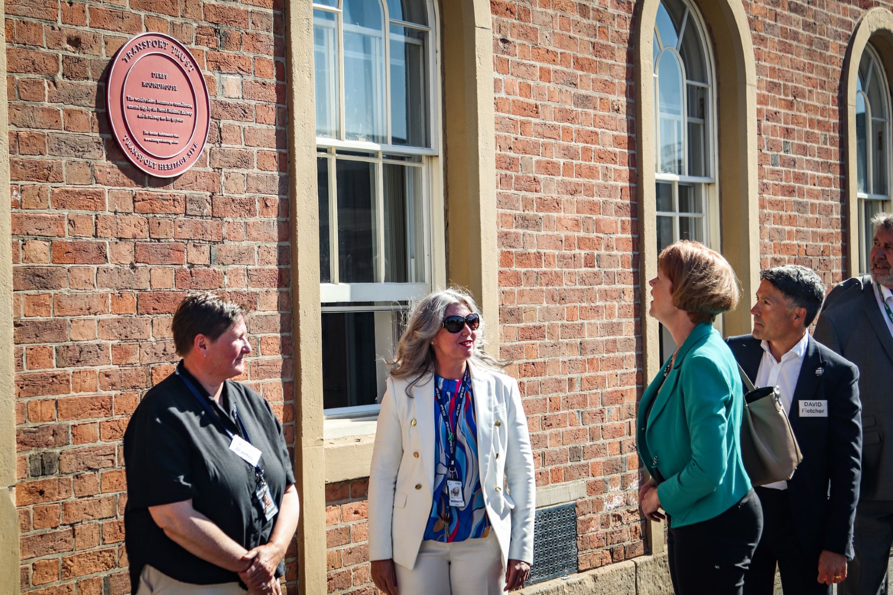 DCG’s CEO Mandie Stravino OBE welcoming Rail Minister Wendy Morton to The Roundhouse.