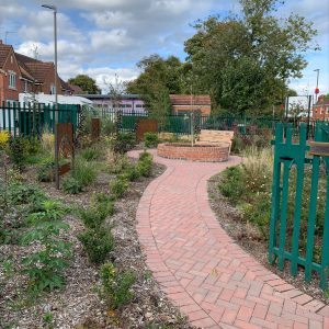 The memorial garden at Heanor Miner's Welfare.