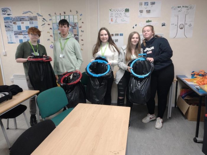 Animal Care students getting ready to litter pick.