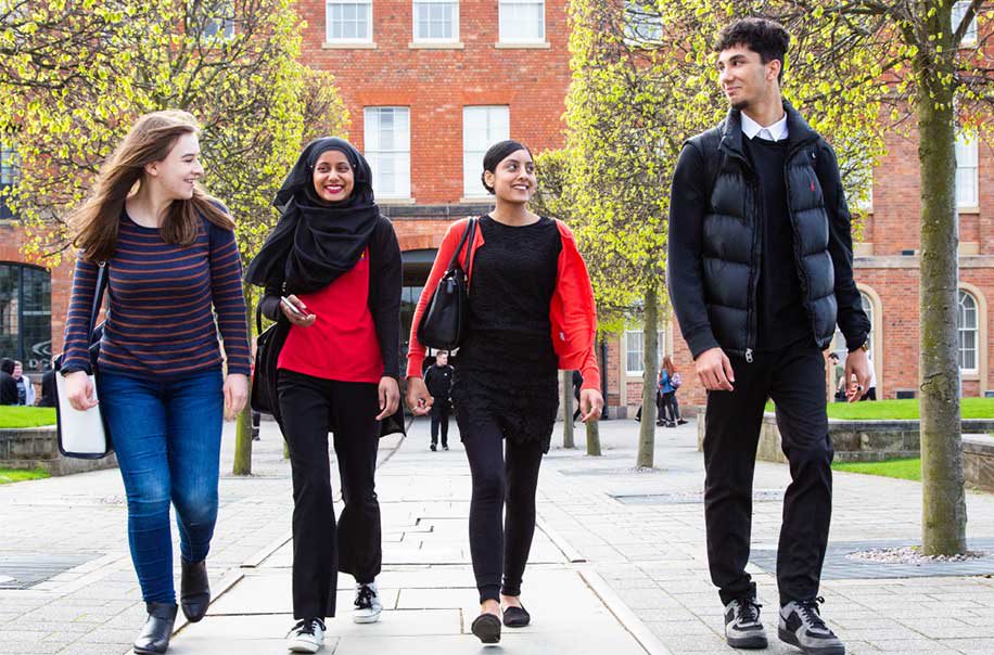 Students walking at the Roundhouse