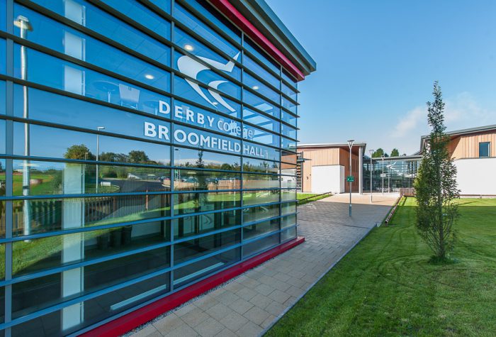 Derby College's Broomfield Hall Sports Hall.