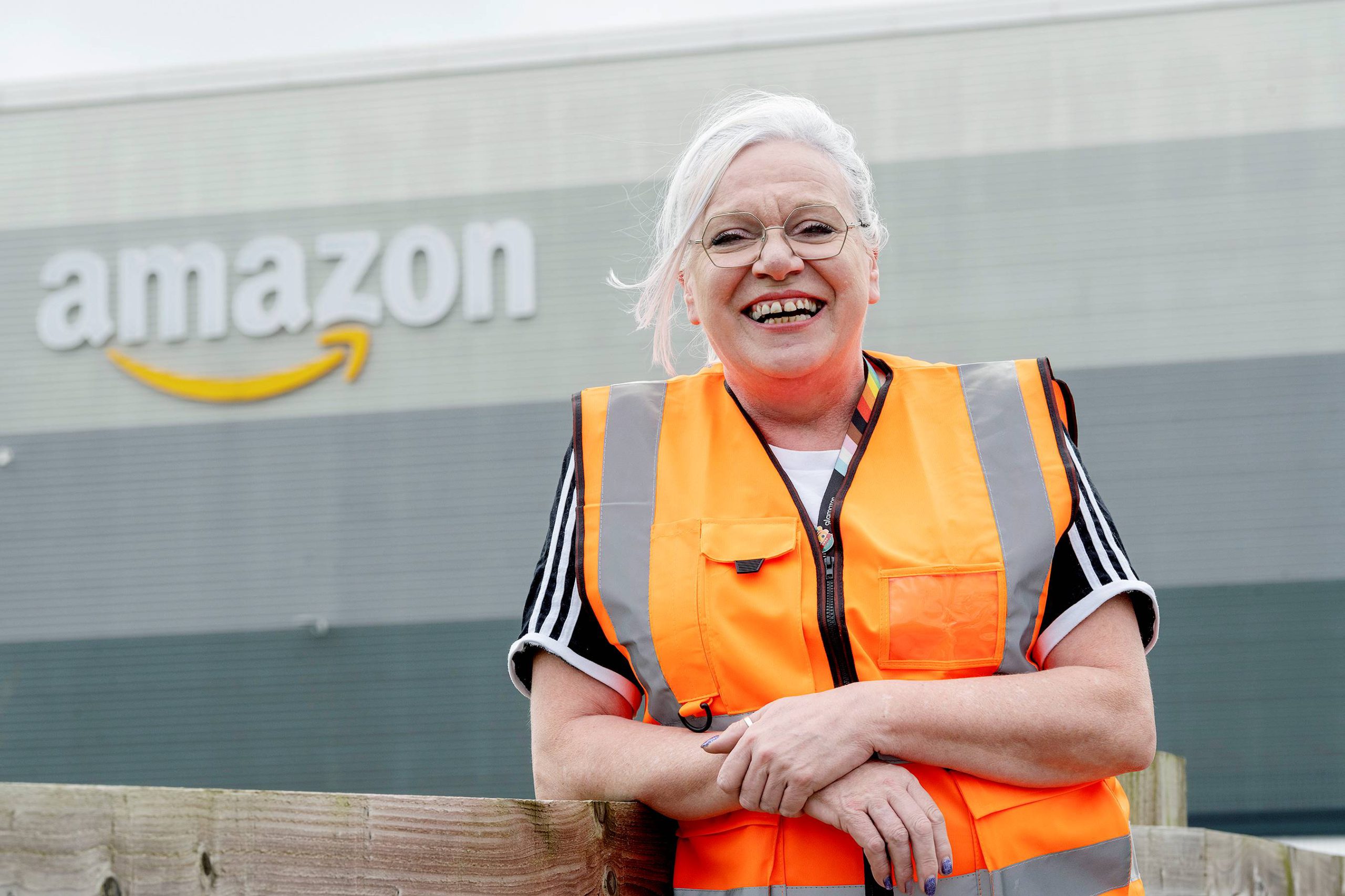 Donna Burton outside Amazon