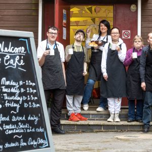 Sarah-Jane Walsh with the Welcome Cafe students