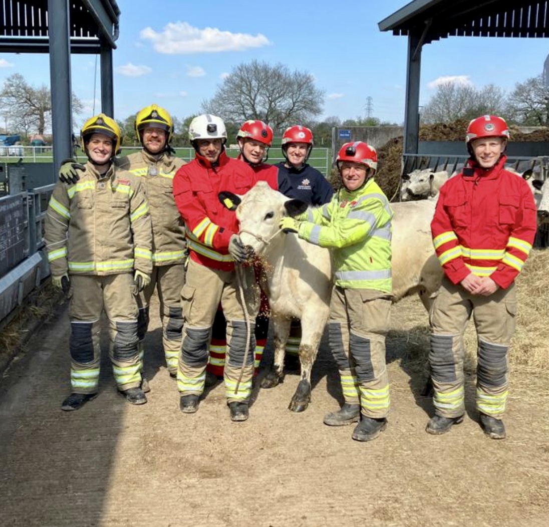 Red Watch from Derbyshire Fire and Rescue Service training at Broomfield Hall