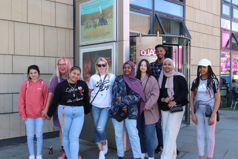 Lexis students stood outside of The Quad Derby.