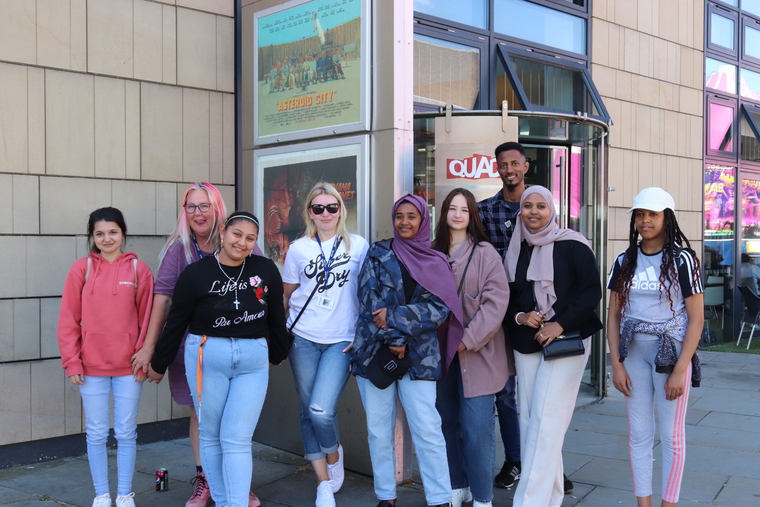 Lexis students stood outside of The Quad Derby.