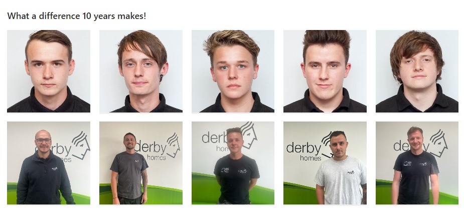Derby College and Derby Homes apprentices.