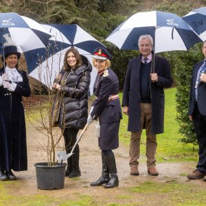 The Lord Lieutenant of Derbyshire (centre) with, from left: Theresa Peltier, High Sheriff of Derbyshire, Deputy CEO Heather Kelly, Under Sheriff of Derbyshire and Chair of Governors for DCG, Andrew Cochrane and Jon Collins, Assistant Principal at Derby College Group