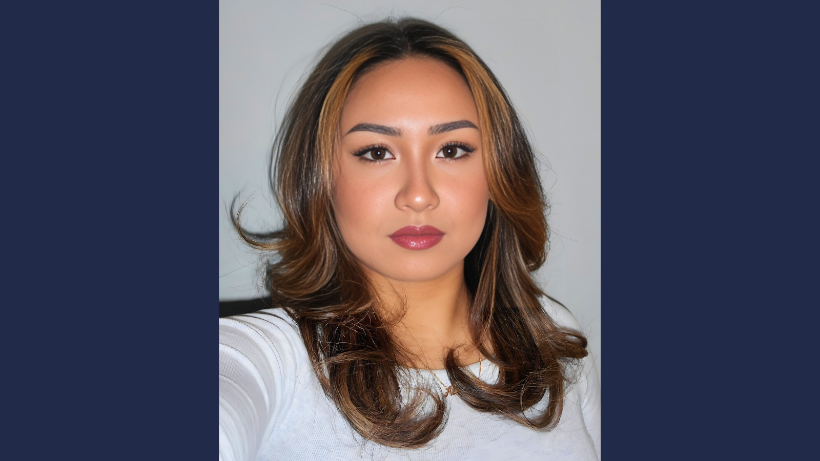 T Level Science student Allyssa Reyes looking into the camera.