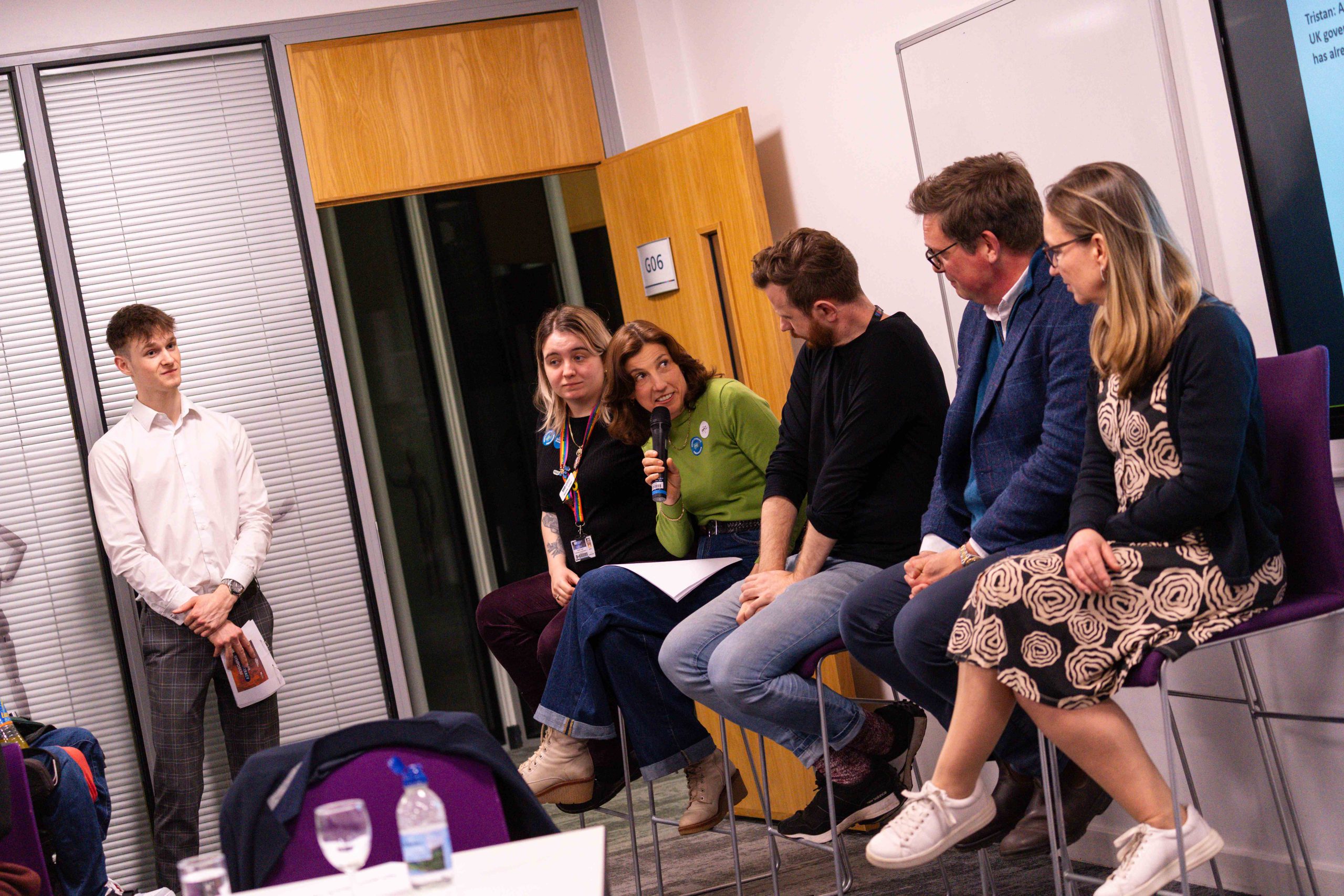 A panel of experts speaking at the Media Literacy Symposium.