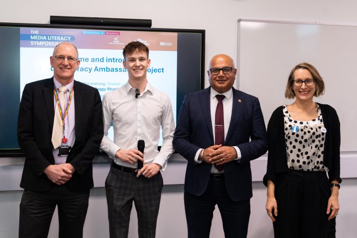 Presenters, experts and visitors at the Media Literacy Symposium.