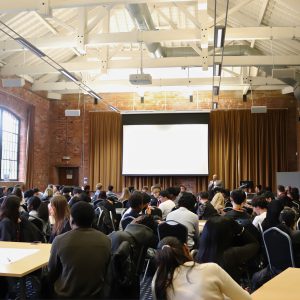 Big group of Derby College Group students at the Insight into Business event.