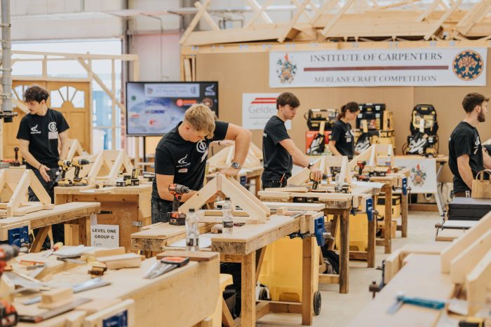 Carpentry students competing at the Merlane Trophy Competition.