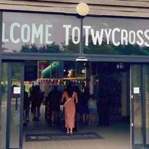 Derby College Group A-level students visiting Twycross Zoo during Project Week, entering the zoo for an animal behaviour talk