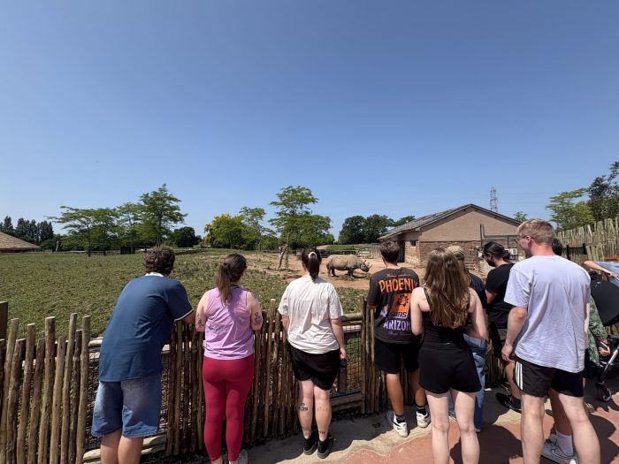 Derby College Group apprentices observing animals at Chester Zoo as part of hands-on animal care training