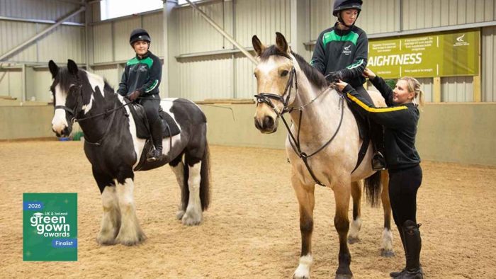 Derby College Equine students at Broomfield Hall where the Equine Carbon Calculator is used.