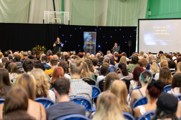 Broomfield Hall students watch their awards ceremony at Broomfield Hall